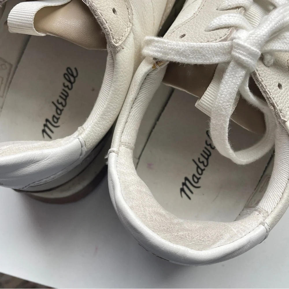 Madewell Kickoff Trainer Sneakers Retro Chunky Colorblock Leather Cream 7